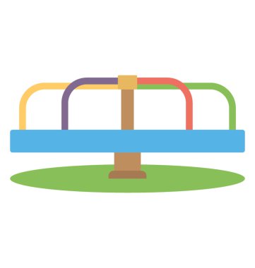 Oluşan koltuk ile dönen bir dairesel platform biniciler için bir eğlence sürüş.