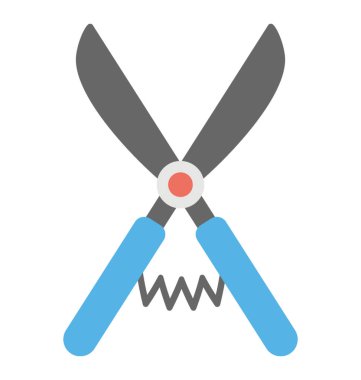 Bahçe makas kesim çim ve diğer bitkiler için kullanılan mavi kulplu