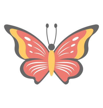 Güzel bir kırmızı ve beyaz kelebek grafik görüntü 