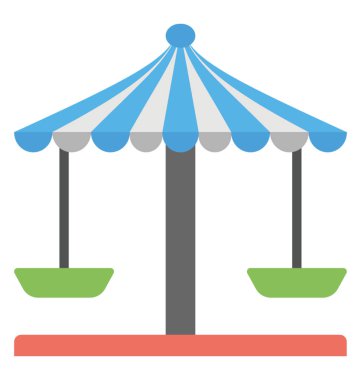 Hangi koltuk en baştan bağlı ve asılı halatlar ve bu bir salıncak hareket dairesel hareket