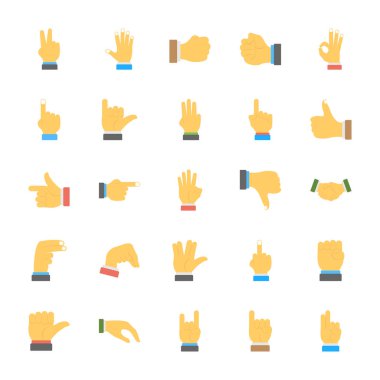 A Set of Hand Gestures Icons clipart