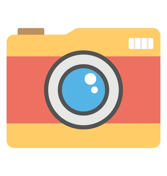 Câmera Cor Amarela Vermelha Usada Para Tirar Fotografias — Vetor de Stock