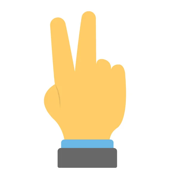 人差し指と中指を上向きにしてワイドを指しているが開きます 勝利の概念 — ストックベクタ