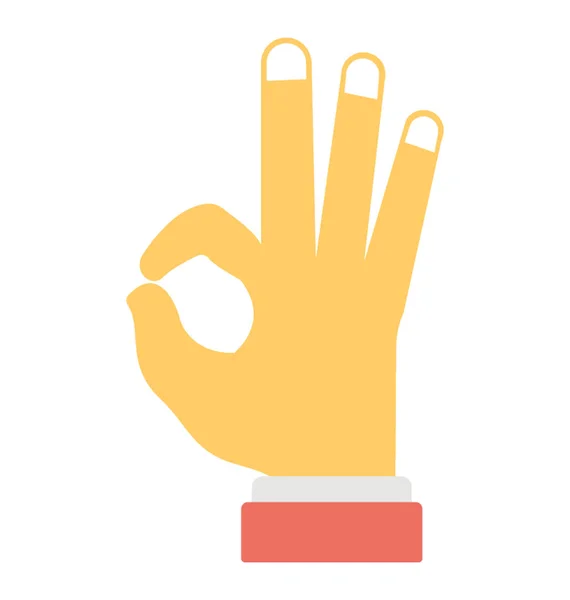 Ein Mit Zeigefinger Und Daumen Machen Okay Zeichen — Stockvektor