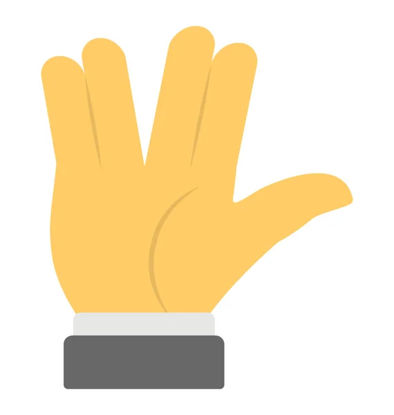 Şaret Parmağı Orta Parmak Yüzük Parmağı Küçük Parmak Arasında Bir — Stok Vektör
