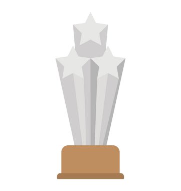 Düz vektör simgesi tasarım üç yıldız ile beyaz bir kupa