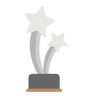 Düz vektör simgesi tasarım iki yıldız ile bir ödül kupa