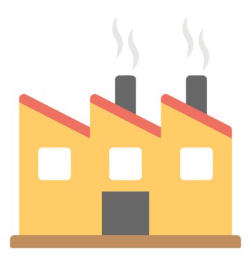 Güç planı düz tasarım simgesi veya endüstriyel birim bitki