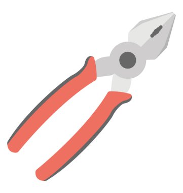 Tel kesici pense düz tasarım vektör simgesi 