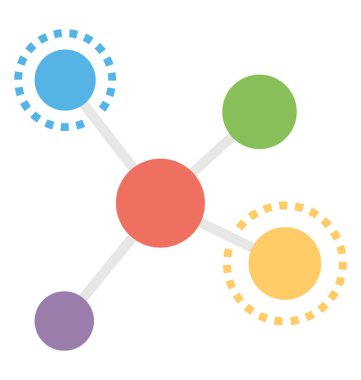 Moleküler hücre yapısı düz tasarım simgesi