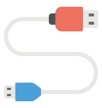 Düz tasarım simgesi usb veri kablosu konektörü 