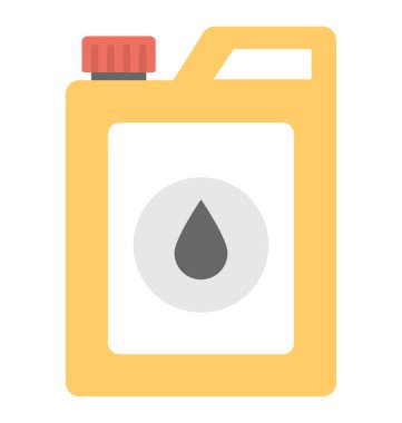 Petrol galon damlacık kapağında ile düz vektör simgesi