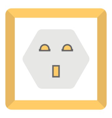 Elektrik prizine veya güç soket düz vektör simgesi