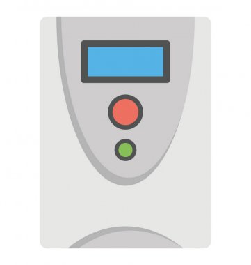 Dağıtıcı makine ile lcd ekran sayacı düz vektör simgesi