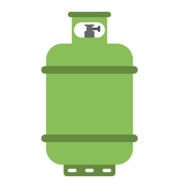 Bir gaz silindir veya gaz depolama düz stil vektör 