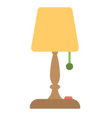 Bir düz vektör simgesi başucu masa lambası