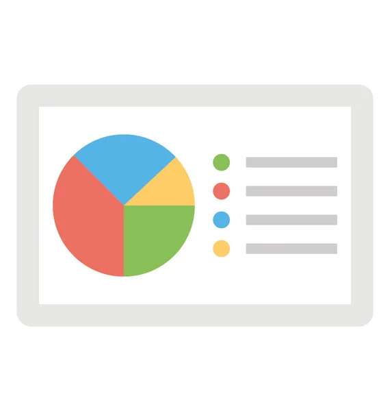 Flat Vektor Ikon Design Analys Pie Diagram — Stock vektor