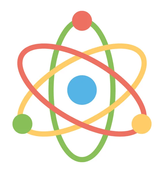 Une Icône Style Plat Structure Atome Signe Science — Image vectorielle