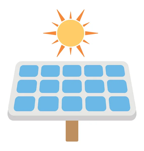 Icône Vecteur Plat Panneau Énergie Solaire — Image vectorielle