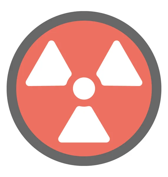 Radioaktivität Flaches Symbol Rundes Strahlungswarnschild — Stockvektor