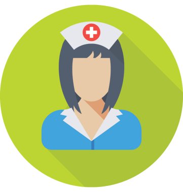 Hemşire renkli vektör simgesi
