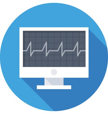 Ecg makine vektör simgesi