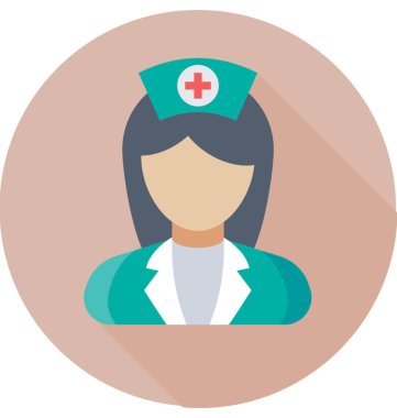 Hemşire renkli vektör simgesi