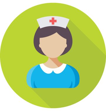 Hemşire renkli vektör simgesi