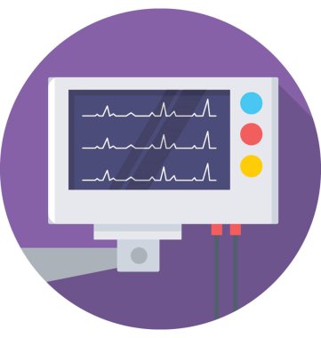 Ecg makine vektör simgesi