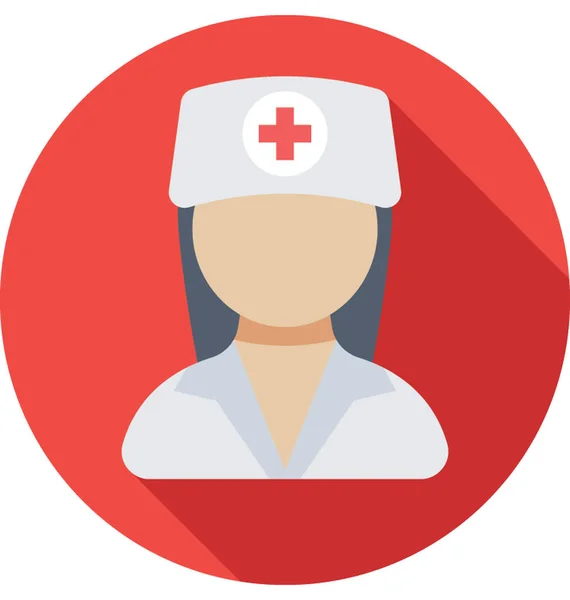 Krankenschwester Farbiges Vektorsymbol — Stockvektor