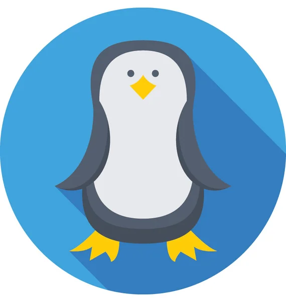 Pingvin Színes Vector Icon — Stock Vector