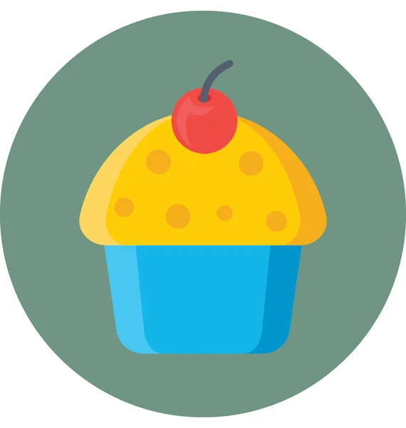 Cup Cake Vector Icon — Stockvector