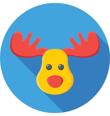 Ren geyiği renkli vektör simgesi