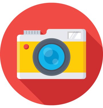 Kamera renkli vektör simgesi 