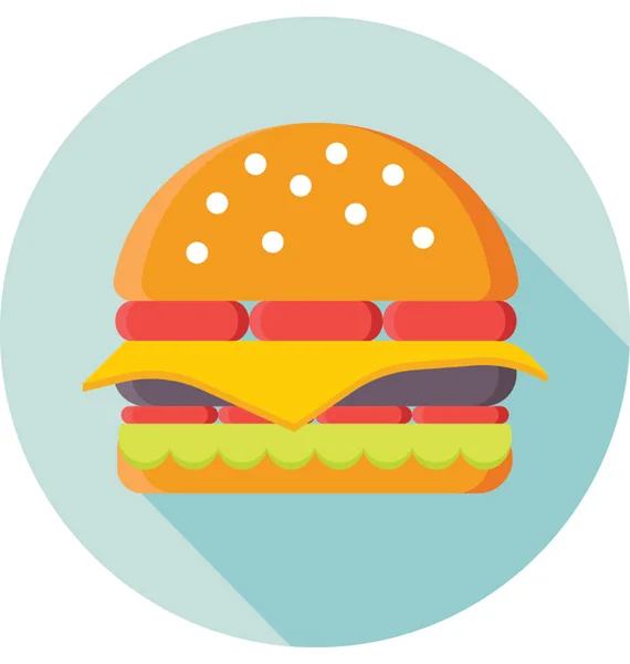 Burger Colored Vector Icon — Stock Vector