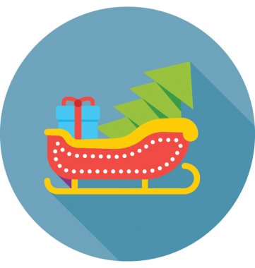 Kızak renkli vektör simgesi