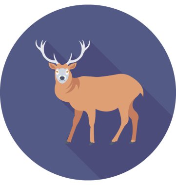 Ren geyiği renkli vektör simgesi