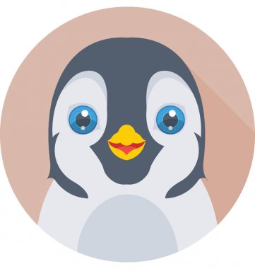 Penguen renkli vektör simgesi