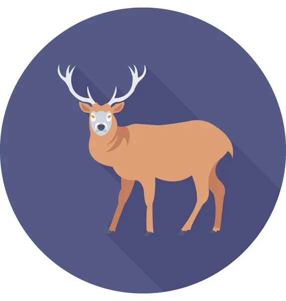 Reindeer Colored Vector Icon — Stock Vector
