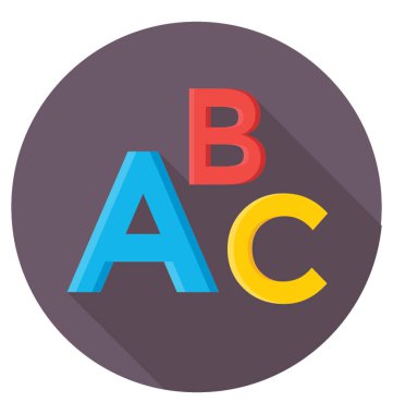 ABC renkli vektör simgesi 