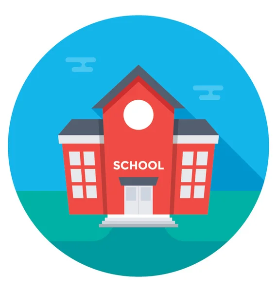 School Building Vector Icon — Stock Vector