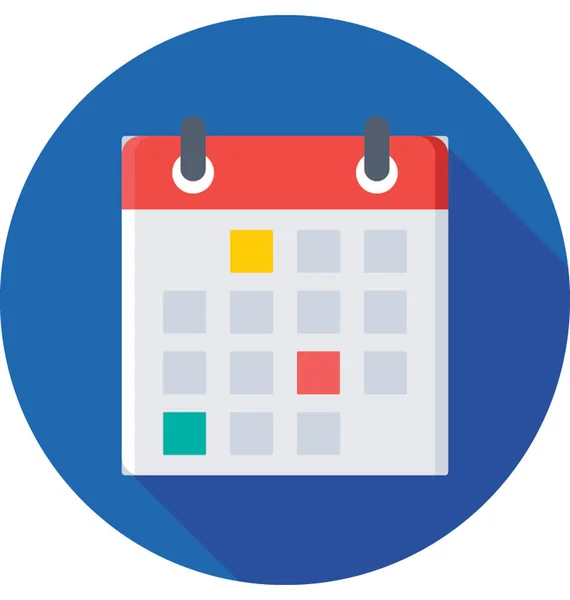 Barevné Vektorové Ikony Kalendáře — Stockový vektor