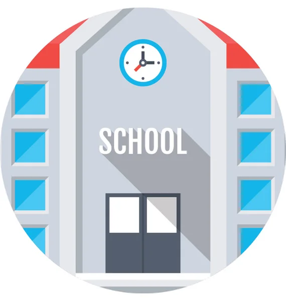 Ikona Vektoru Budovy Školy — Stockový vektor