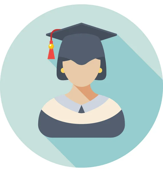 Graduate Colored Vector Icon — Stock Vector