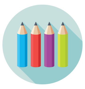 Renk kalemler vektör simgesi 