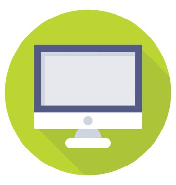  Monitör renkli vektör simgesi 