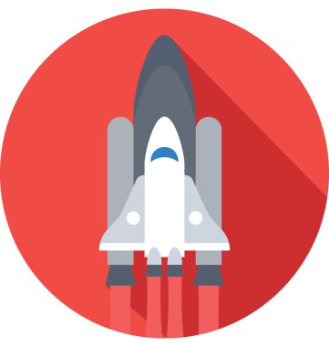 Roket renkli vektör simgesi