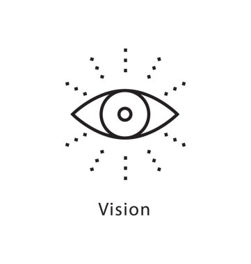 Vizyon vektör satırı simgesi 