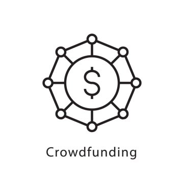 Crowdfunding vektör satırı simgesi 