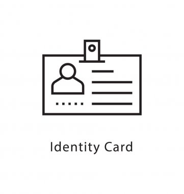 Kimlik kartı vektör satırı simgesi 
